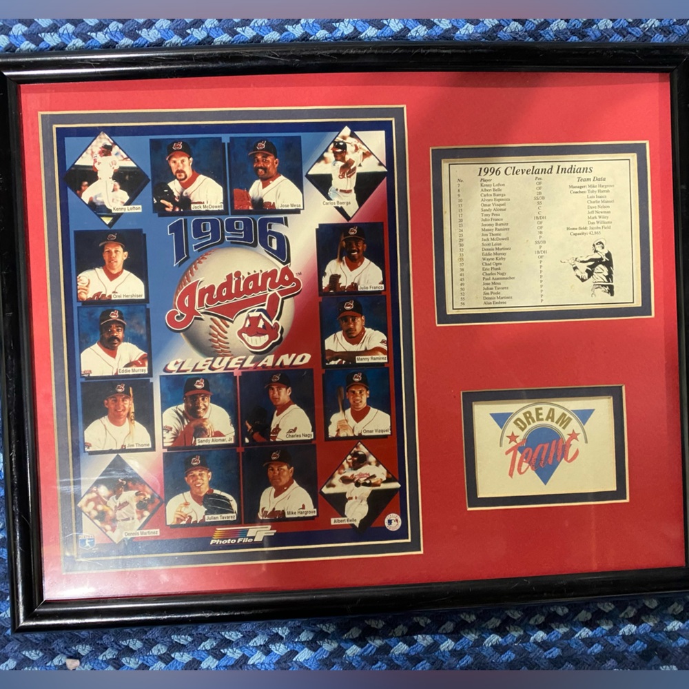 Cleveland Indians Baseball Team Framed Collage - Red and Black